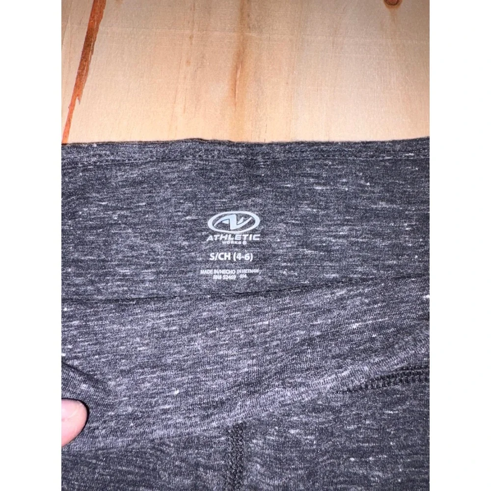 Athletic Works Womens Gray Space Dye Capri Leggings with Pockets Small 4-6